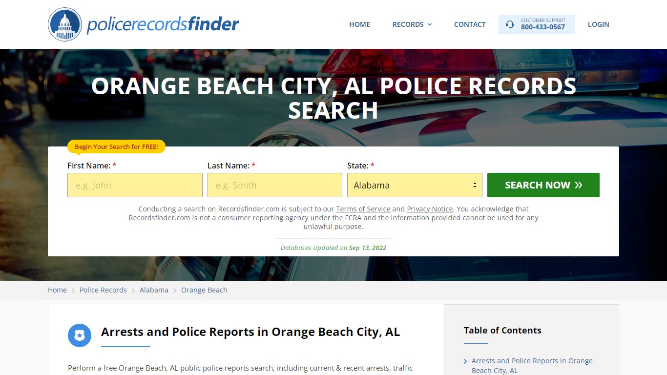 ORANGE BEACH CITY, AL POLICE RECORDS SEARCH - RecordsFinder