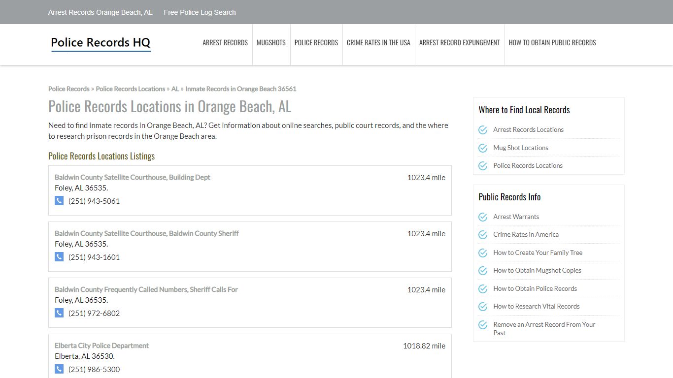 Arrest Records Orange Beach, AL - Free Police Log Search